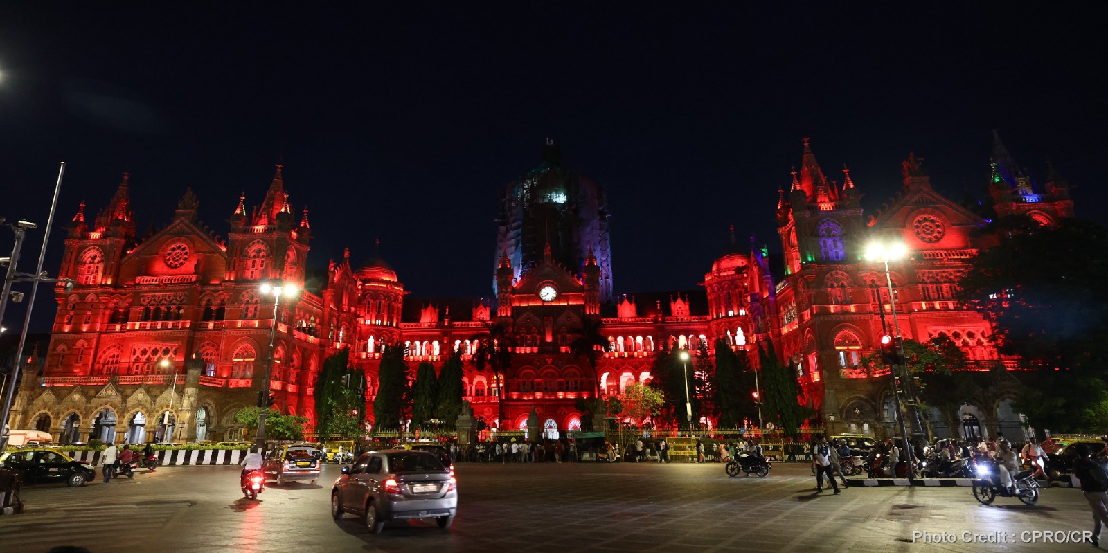 Chhatrapati Shivaji Maharaj Terminus Illuminated in Red To Mark Menstrual Hygiene Day 2026